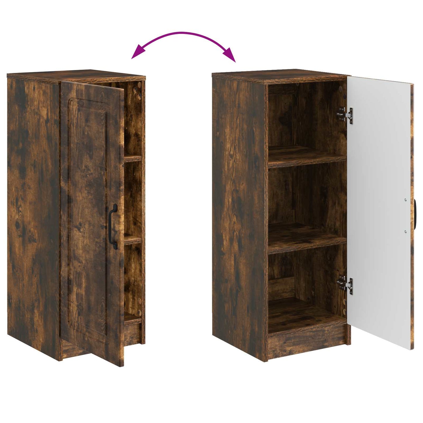 vidaXL Sideboard Smoked Oak 33 x 34.5 x 87 cm Engineered Wood
