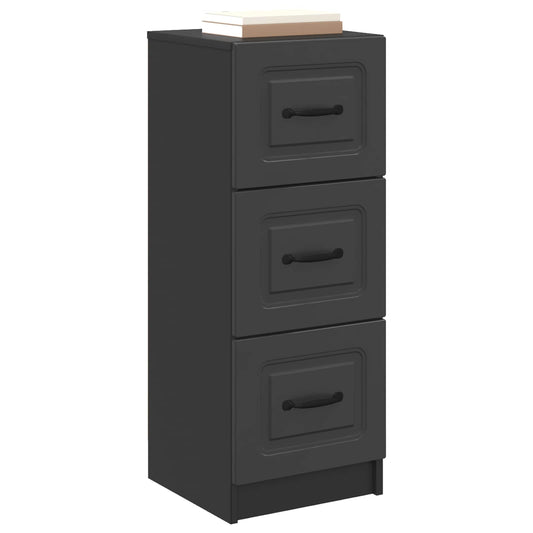 vidaXL Drawer Cabinet Black 33 x 34.5 x 87 cm Engineered Wood