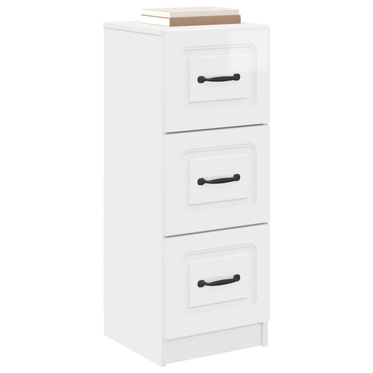 vidaXL Drawer Cabinet High Gloss White 33 x 34.5 x 87 cm