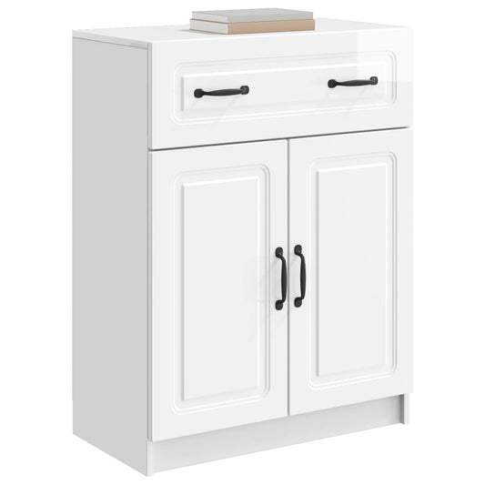 vidaXL Sideboard High Gloss White 66 x 34.5 x 87 cm Engineered Wood