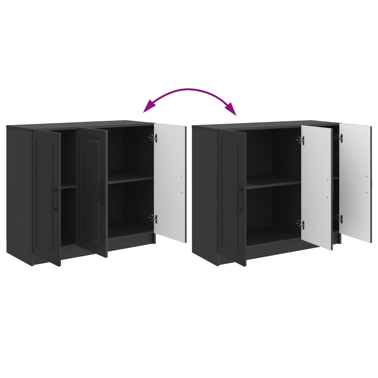 vidaXL Sideboard Black 89 x 34.5 x 77 cm Engineered Wood