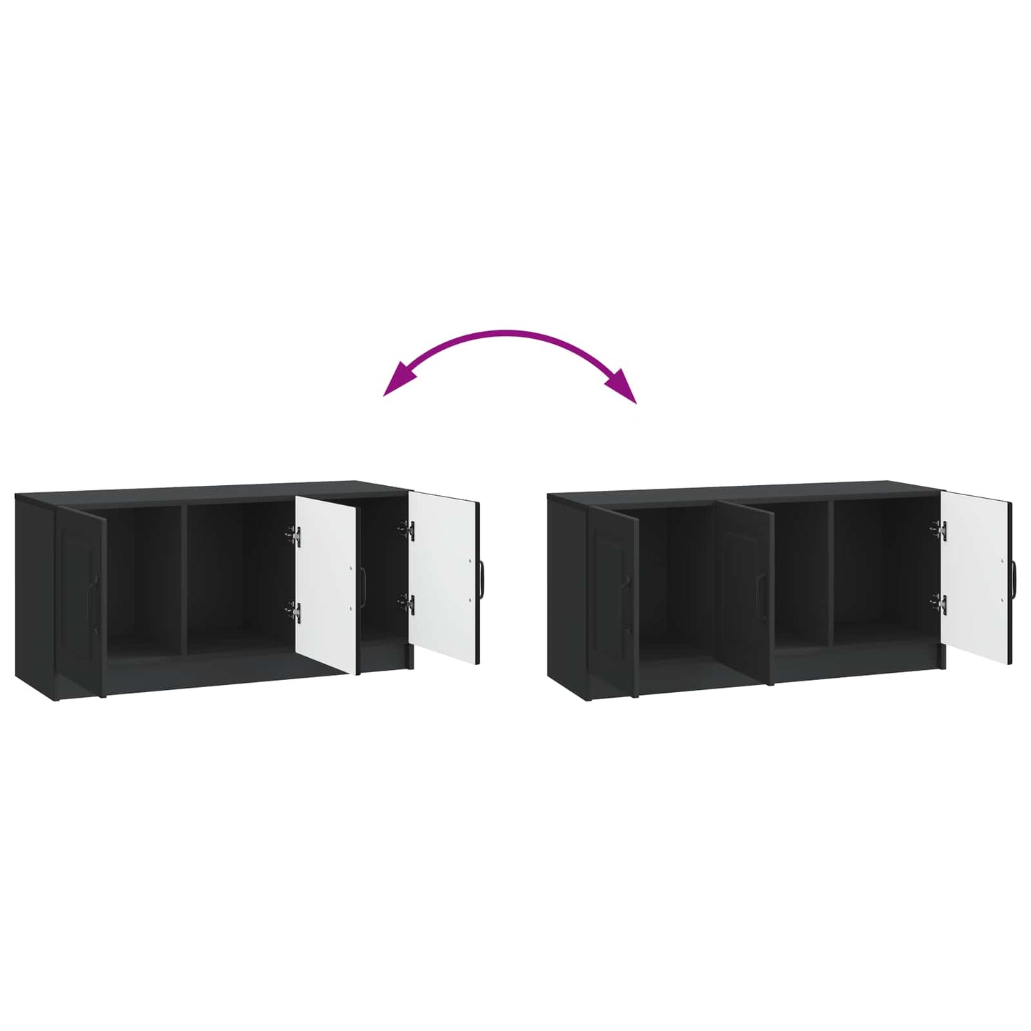 vidaXL TV Cabinet Black 99 x 34.5 x 47 cm Engineered Wood
