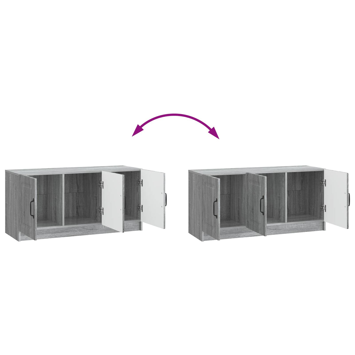 vidaXL TV Cabinet Grey Sonoma 99 x 34.5 x 47 cm Engineered Wood