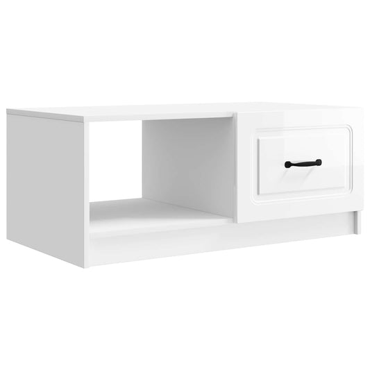 vidaXL Coffee Table High Gloss White 90 x 50 x 37 cm Engineered Wood