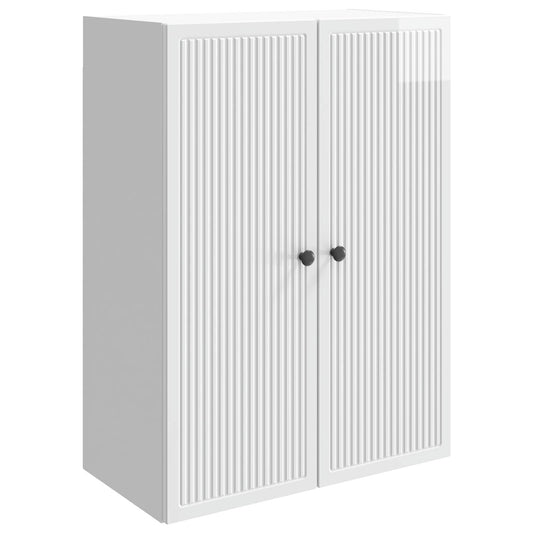 vidaXL Wall-Mounted Cabinet High Gloss White 66 x 34.5 x 90 cm
