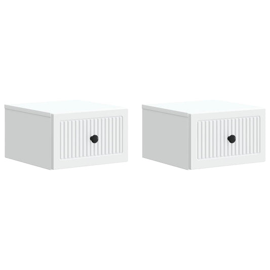 vidaXL Wall-Mounted Bedside Cabinet 2 pcs White 33 x 34.5 x 20 cm