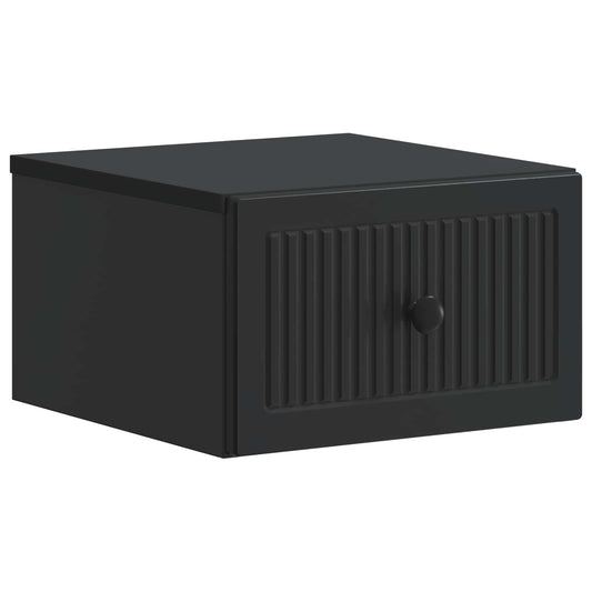 vidaXL Wall-Mounted Bedside Cabinet Black 33 x 34.5 x 20 cm