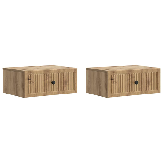 vidaXL Bedside Cabinet 2 pcs Artisan Oak 49 x 34.5 x 20 cm