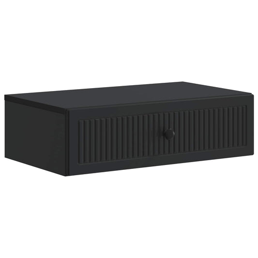 vidaXL Wall-Mounted Side Table Black 59 x 34.5 x 17 cm Engineered Wood