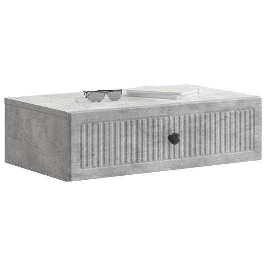 vidaXL Wall-Mounted Side Table Concrete Grey 59 x 34.5 x 17 cm