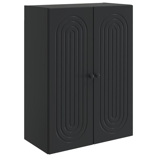 vidaXL Wall-Mounted Cabinet Black 66 x 34.5 x 90 cm Engineered Wood