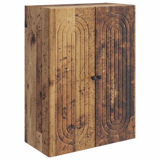 vidaXL Wall-Mounted Cabinet Old Wood 66 x 34.5 x 90 cm Engineered Wood