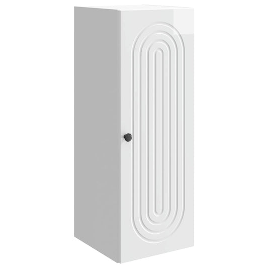 vidaXL Wall-Mounted Cabinet High Gloss White 33 x 34.5 x 90 cm