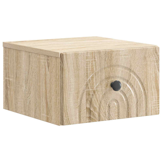 vidaXL Wall-Mounted Bedside Cabinet Sonoma Oak 33 x 34.5 x 20 cm