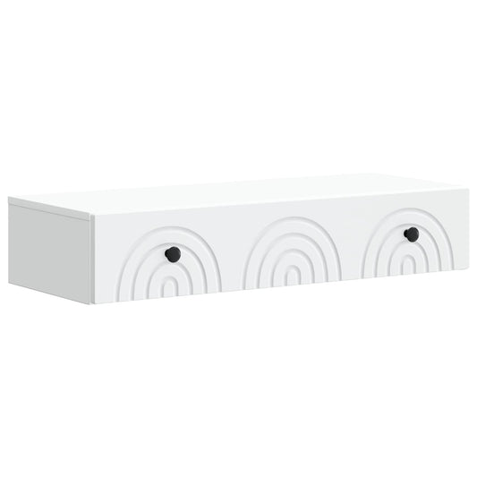 vidaXL Wall-Mounted Side Table Wall-mounted White 87.5 x 34.5 x 17 cm