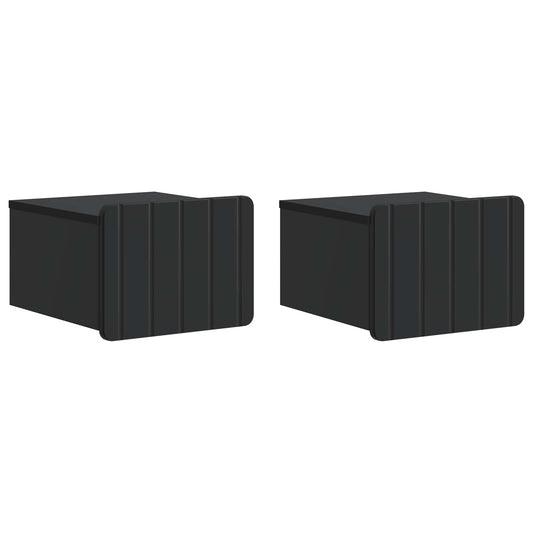 vidaXL Wall-Mounted Bedside Cabinet 2 pcs Black 33 x 34.5 x 24 cm