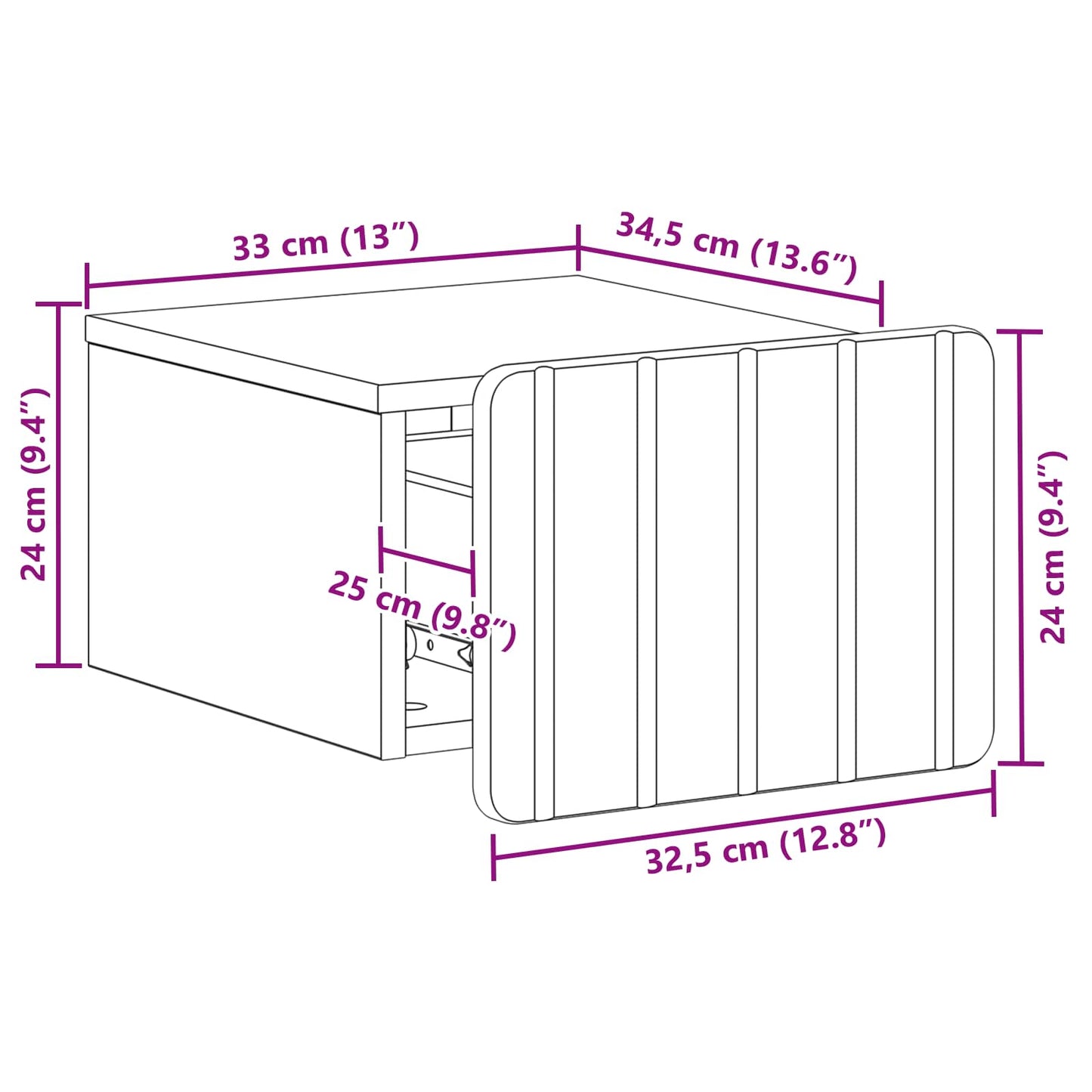 vidaXL Wall-Mounted Bedside Cabinet 2 pcs Grey Sonoma