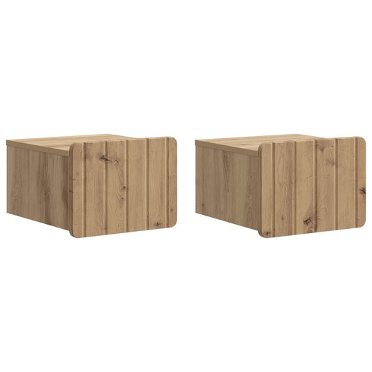 vidaXL Wall-Mounted Bedside Cabinet 2 pcs Artisan Oak