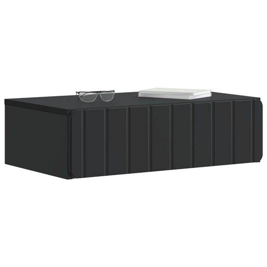 vidaXL Wall-Mounted Side Table Black 59 x 34.5 x 17 cm Engineered Wood