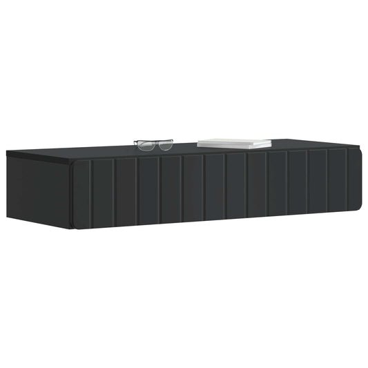 vidaXL Wall-Mounted Side Table Wall-mounted Black 87.5 x 34.5 x 17 cm