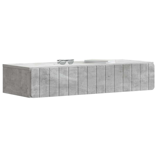 vidaXL Wall-Mounted Side Table Concrete Grey 87.5 x 34.5 x 17 cm