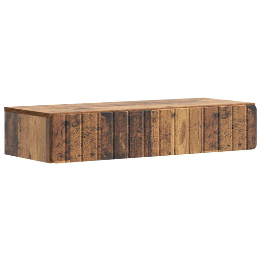 vidaXL Wall-Mounted Side Table Old Wood 87.5 x 34.5 x 17 cm