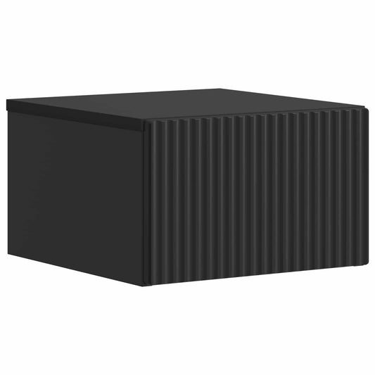 vidaXL Wall-Mounted Bedside Cabinet Black 33 x 34.5 x 20 cm