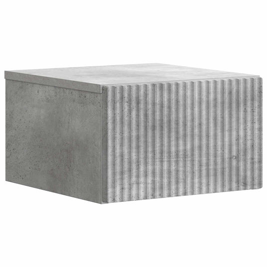 vidaXL Wall-Mounted Bedside Cabinet Concrete Grey 33 x 34.5 x 20 cm