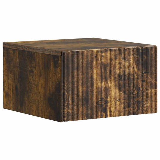 vidaXL Wall-Mounted Bedside Cabinet Smoked Oak 33 x 34.5 x 20 cm