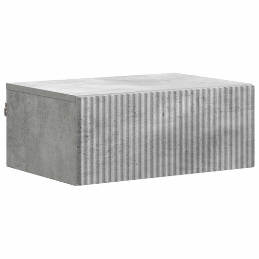 vidaXL Wall-Mounted Bedside Cabinet Concrete Grey 49 x 34.5 x 20 cm