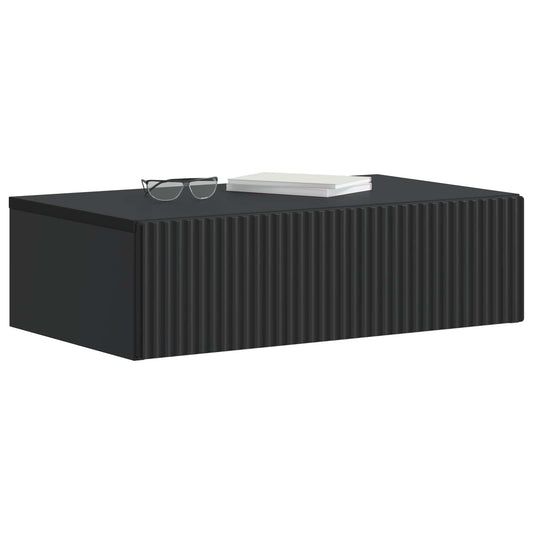 vidaXL Wall-Mounted Side Table Black 59 x 34.5 x 17 cm Engineered Wood