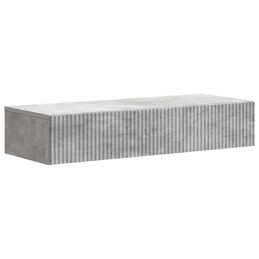 vidaXL Wall-Mounted Side Table Concrete Grey 87.5 x 34.5 x 17 cm