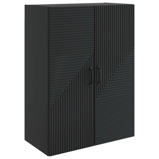 vidaXL Wall-Mounted Cabinet Black 66 x 34.5 x 90 cm Engineered Wood