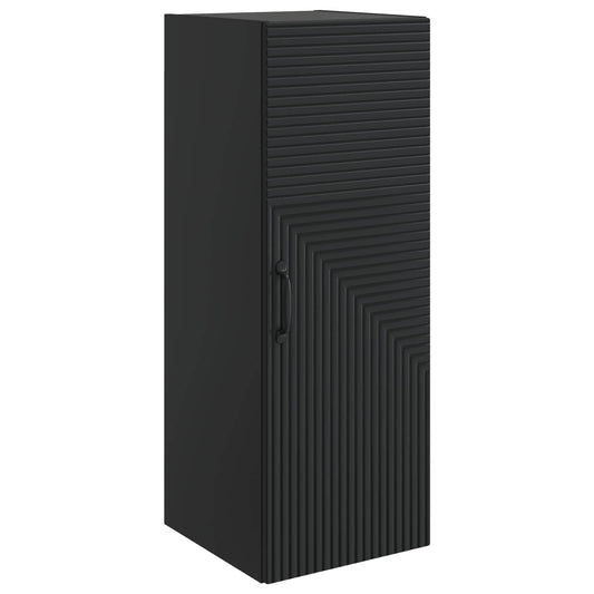 vidaXL Wall-Mounted Cabinet Black 33 x 34.5 x 90 cm Engineered Wood