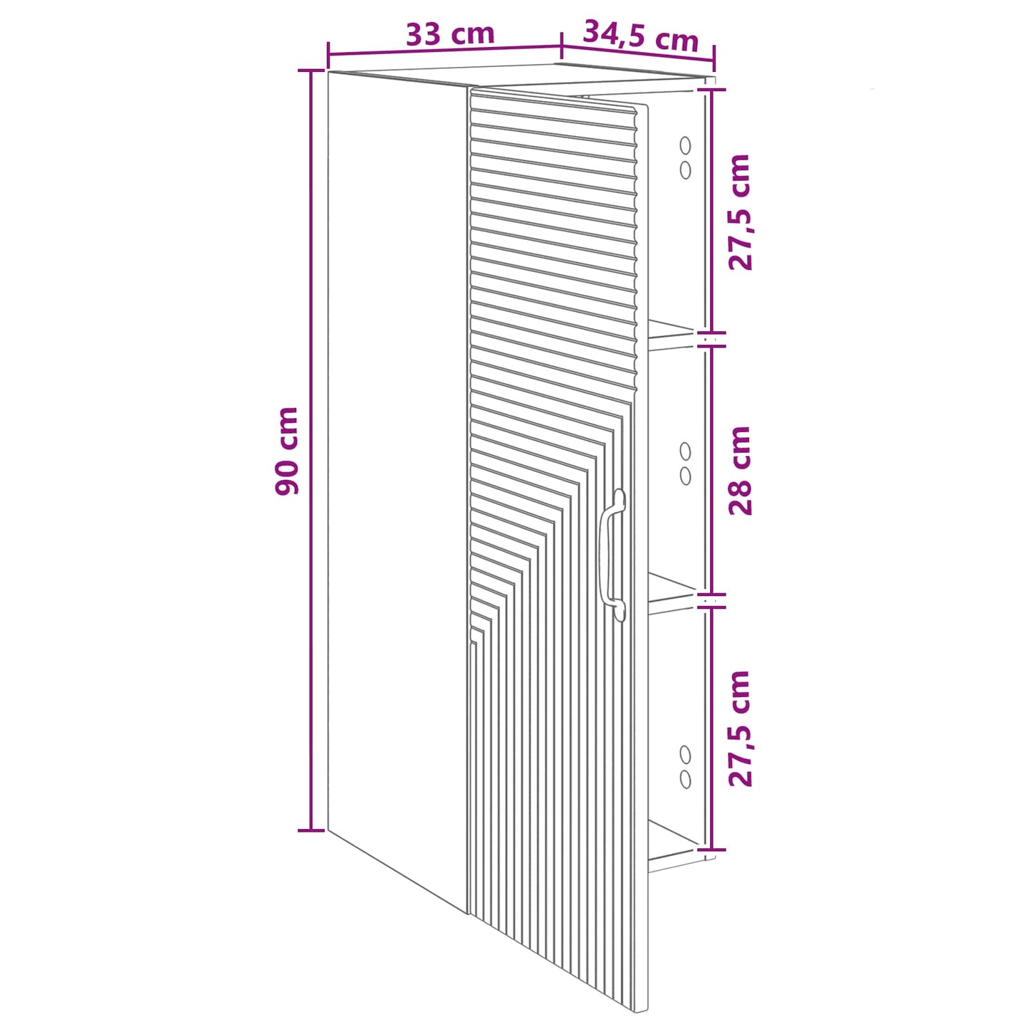 vidaXL Wall-Mounted Cabinet Smoked Oak 33 x 34.5 x 90 cm