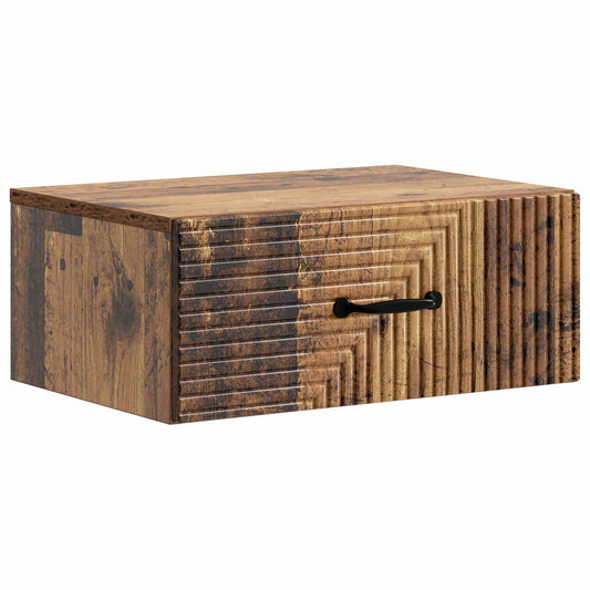 vidaXL Wall-Mounted Bedside Cabinet Old Wood 49 x 34.5 x 20 cm