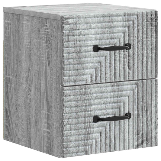 vidaXL Wall-Mounted Bedside Cabinet Grey Sonoma 34.5 x 33 x 40 cm