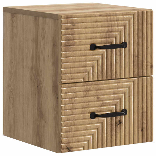 vidaXL Wall-Mounted Bedside Cabinet Artisan Oak 34.5 x 33 x 40 cm