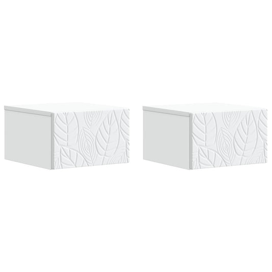 vidaXL Wall-Mounted Side Table 2 pcs White 34.5 x 33 x 20 cm
