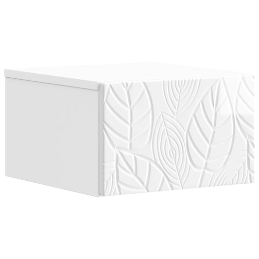 vidaXL Wall-Mounted Bedside Cabinet High Gloss White 49 x 34.5 x 20 cm