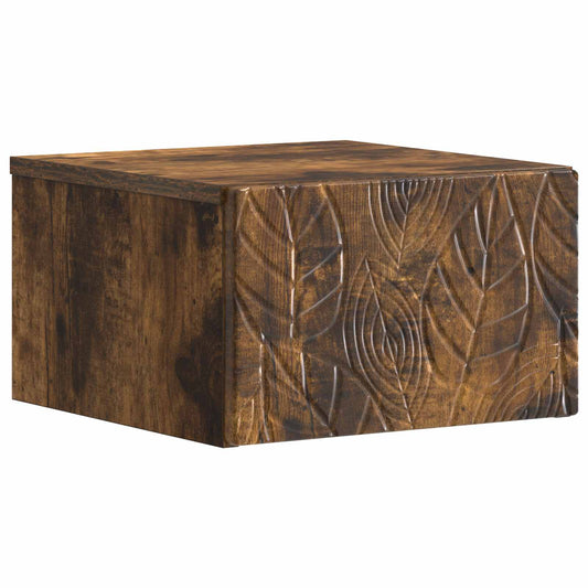 vidaXL Wall-Mounted Bedside Cabinet Smoked Oak 49 x 34.5 x 20 cm