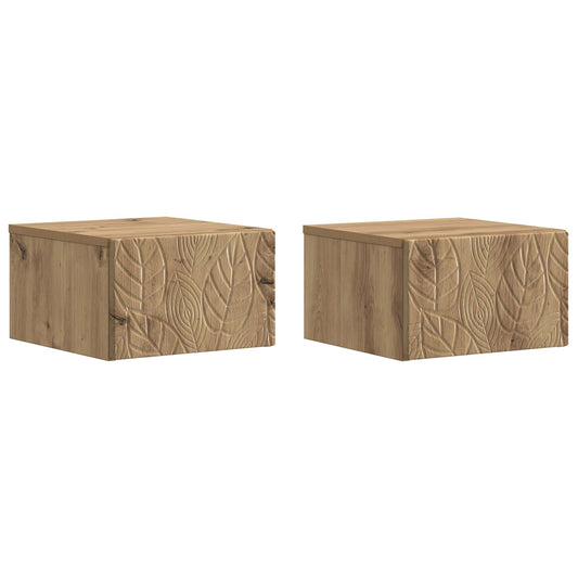 vidaXL Wall-Mounted Bedside Cabinet 2 pcs Artisan Oak