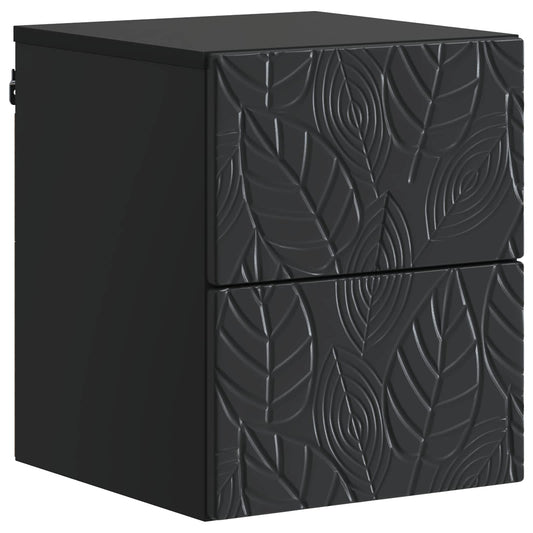vidaXL Wall-Mounted Bedside Cabinet Black 34.5 x 33 x 40 cm