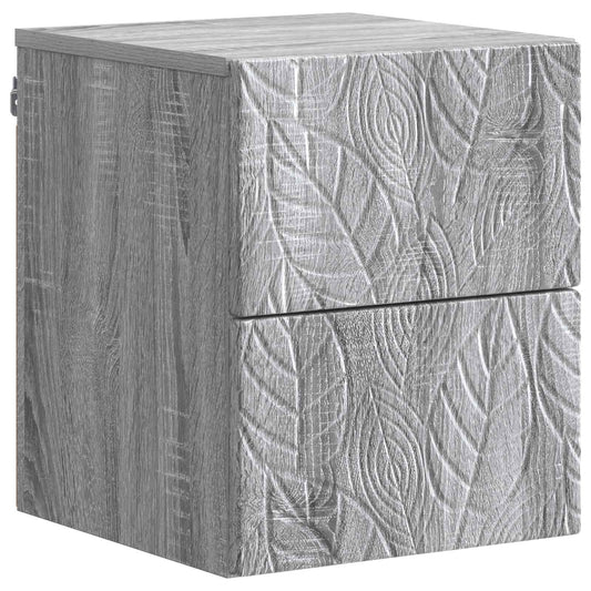 vidaXL Wall-Mounted Bedside Cabinet Grey Sonoma 34.5 x 33 x 40 cm