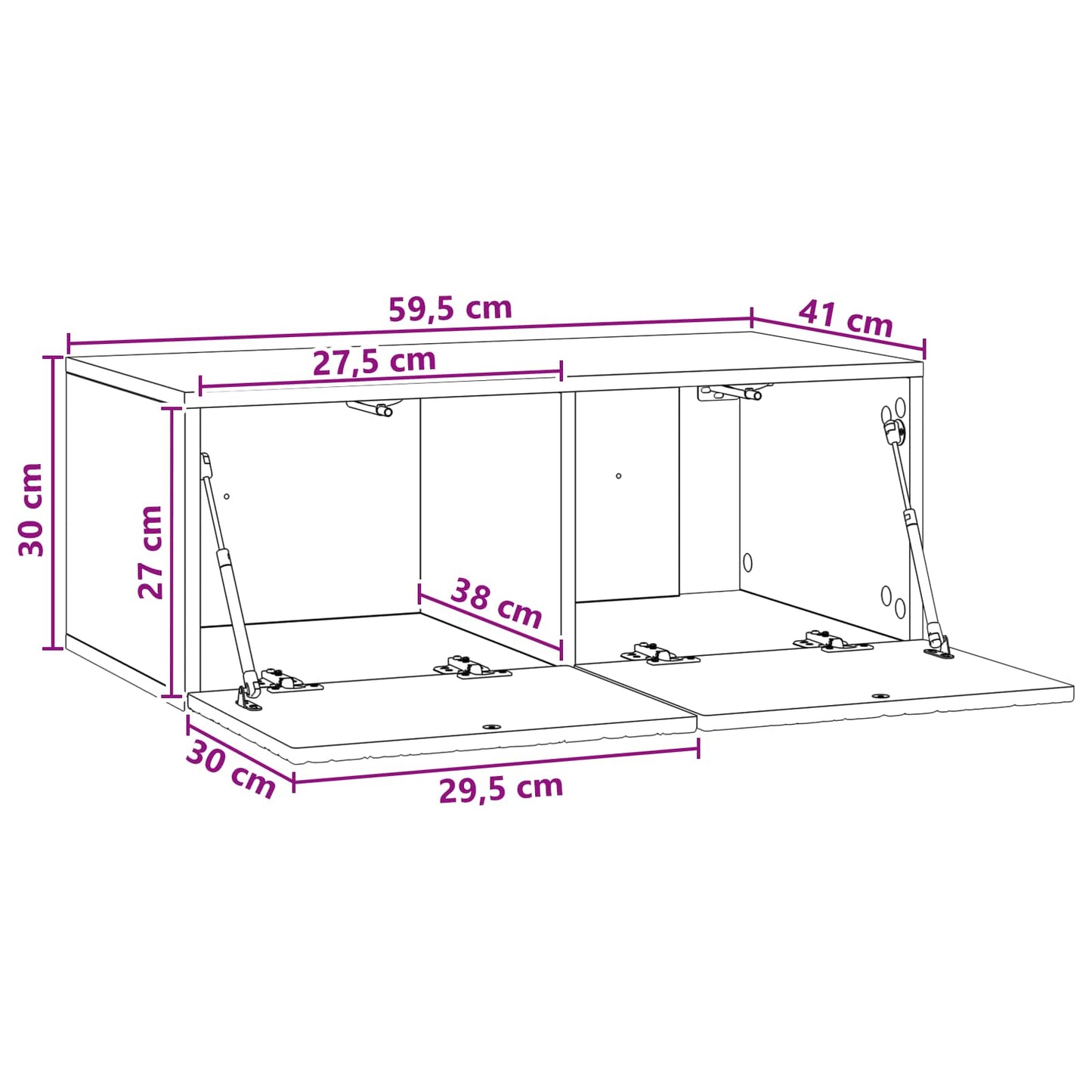 vidaXL Wall-Mounted TV Cabinet 59.5 x 41 x 30 cm Artisan Oak