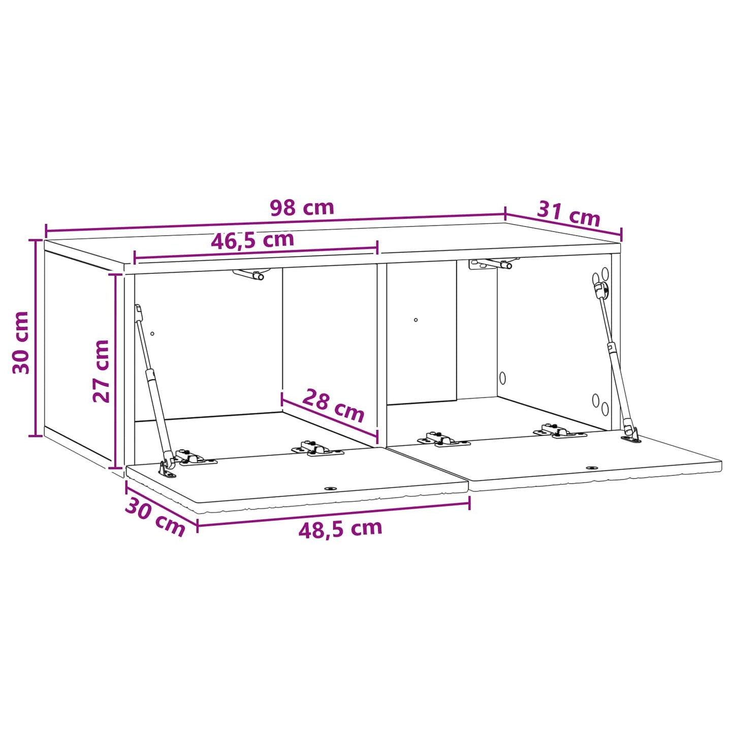 vidaXL Wall-Mounted TV Cabinet 98 x 31 cm Smoked Oak Engineered Wood