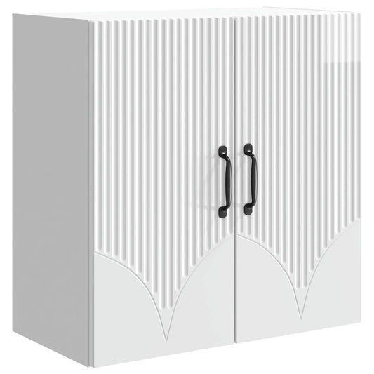 vidaXL Wall-Mounted Cabinet High Gloss White 59 x 31 x 60 cm