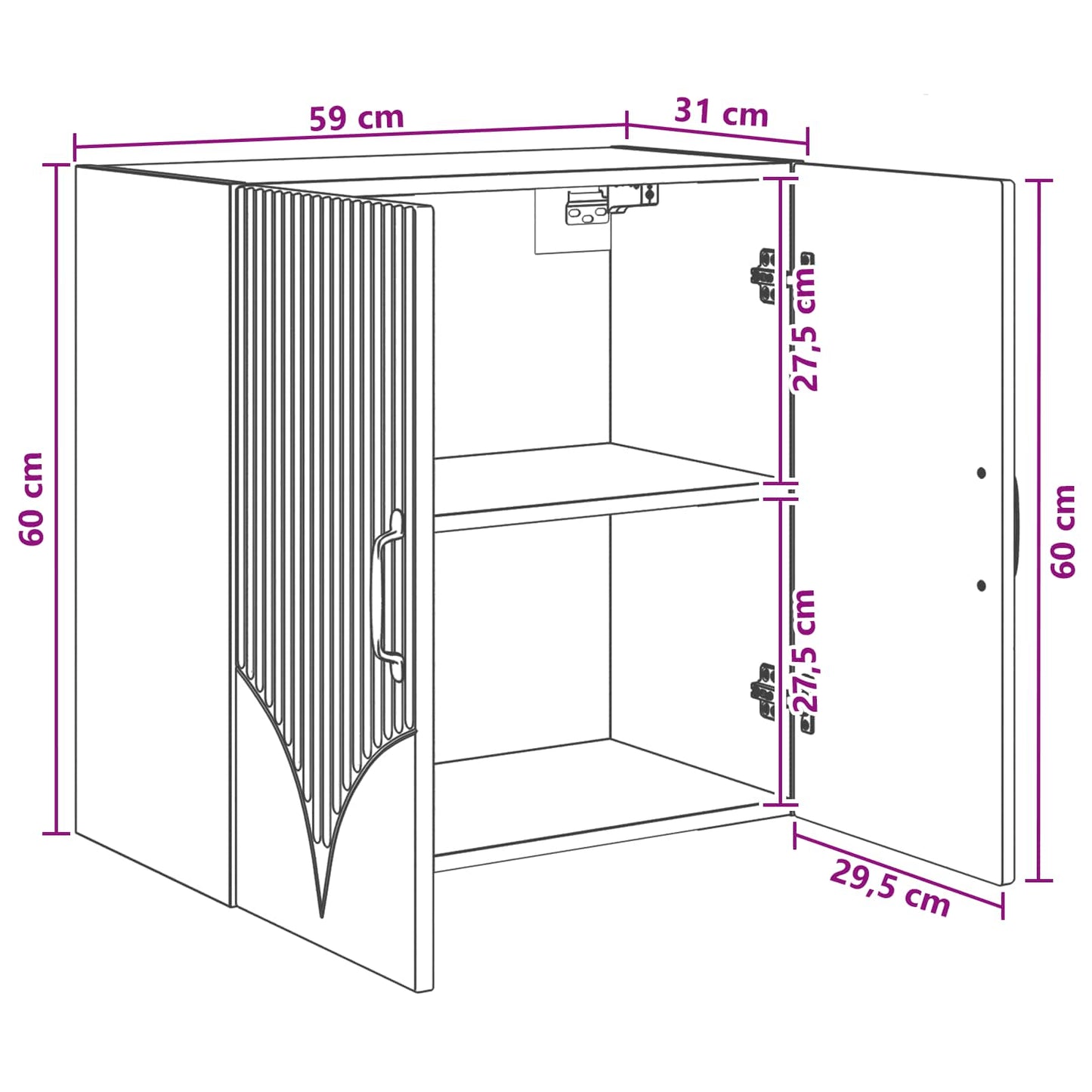 vidaXL Wall-Mounted Cabinet 59 x 31 x 60 cm Engineered Wood Old Wood