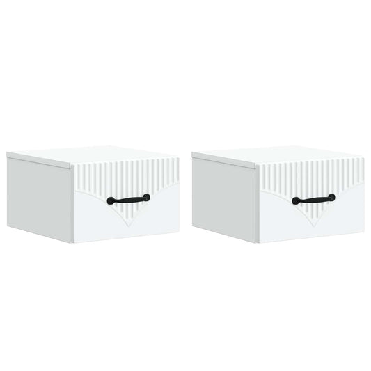 vidaXL Wall-Mounted Bedside Cabinet 2 pcs White 34.5 x 33 x 20 cm