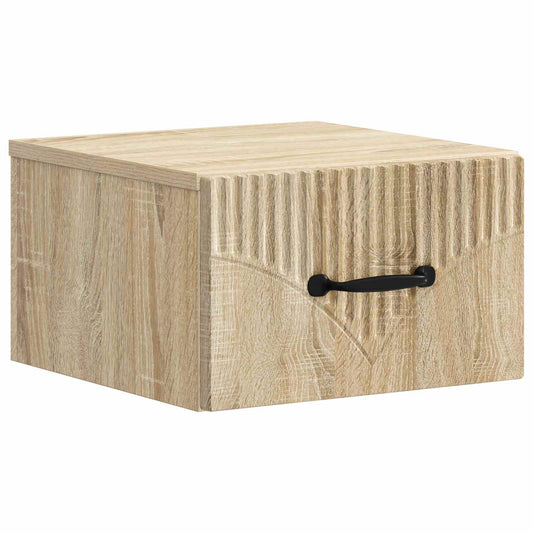 vidaXL Wall-Mounted Bedside Cabinet Sonoma Oak 34.5 x 33 x 20 cm